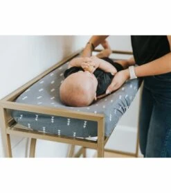 Copper Pearl Premium Knit Diaper Changing Pad Cover - North -Little Unicorn Store copper pearl premium knit diaper changing pad cover north 214