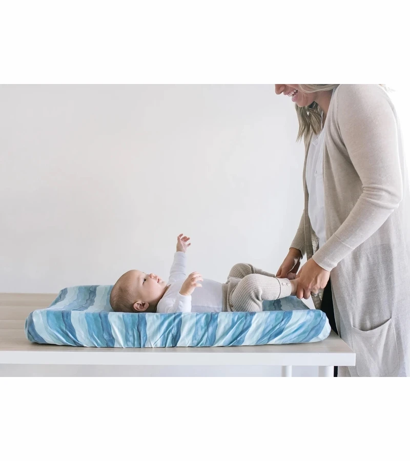 Copper Pearl Premium Knit Diaper Changing Pad Cover - Waves 4 Copper Pearl Premium Knit Diaper Changing Pad Cover - Waves - Image 2