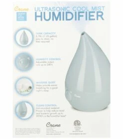 Crane Cool Mist Drop Shape Humidifier - Gray -Little Unicorn Store crane cool mist drop shape humidifier gray 142