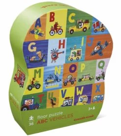 Crocodile Creek Floor Puzzle, 36-Piece - ABC Vehicles