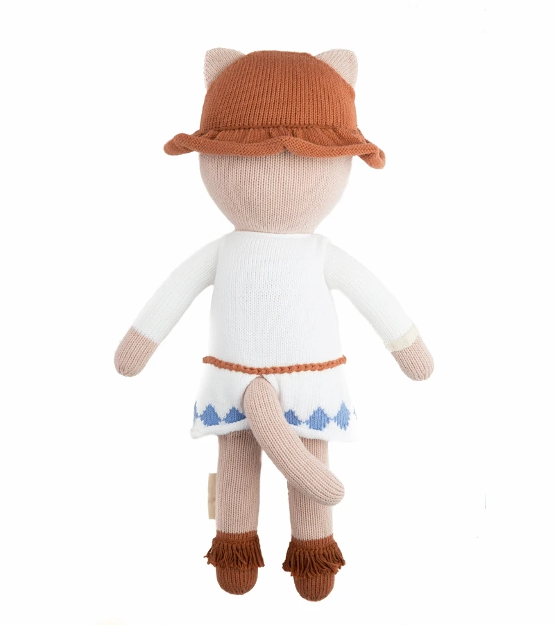 Cuddle+Kind Hand Knit Doll - Mini Chelsea The Cat, 13" 4 Cuddle+Kind Hand Knit Doll - Mini Chelsea The Cat, 13" - Image 2