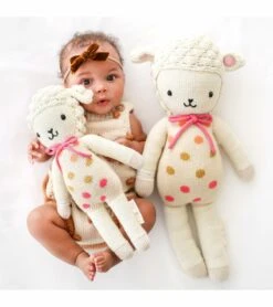 Cuddle+Kind Hand Knit Doll - Mini Lucy The Lamb, 13" -Little Unicorn Store cuddle kind hand knit doll mini lucy the lamb 13 130