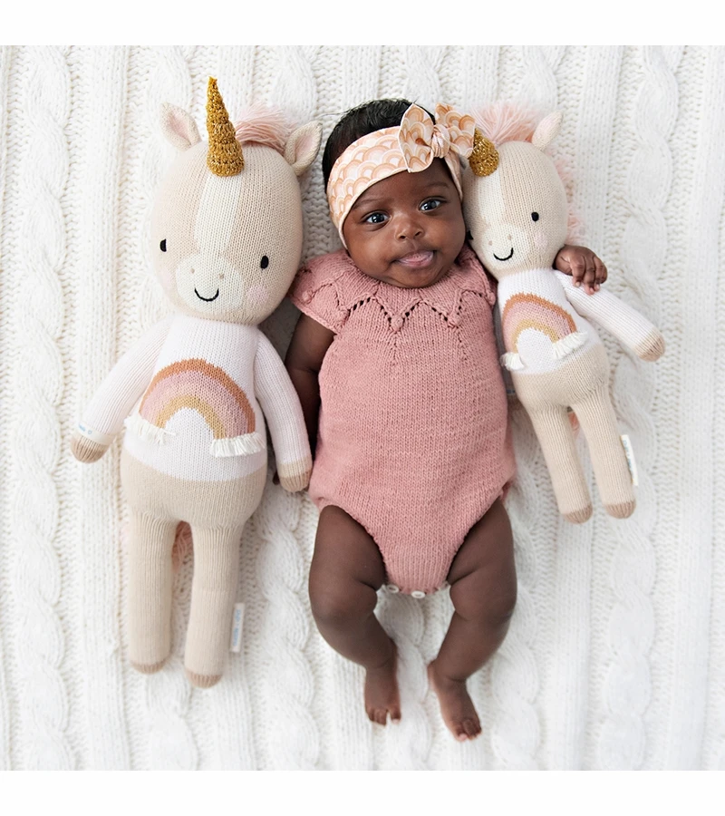 Cuddle+Kind Hand Knit Doll - Mini Zara The Unicorn, 13" 5 Cuddle+Kind Hand Knit Doll - Mini Zara The Unicorn, 13" - Image 3