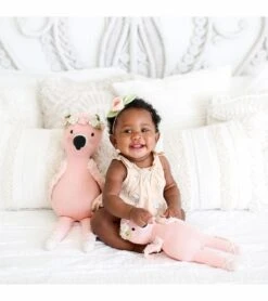 Cuddle+Kind Hand Knit Doll - Penelope The Flamingo, 20" -Little Unicorn Store cuddle kind hand knit doll penelope the flamingo 20 149