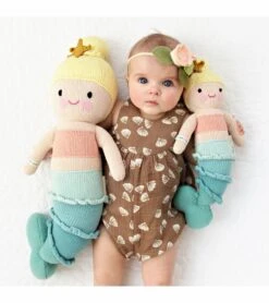 Cuddle+Kind Hand Knit Doll - Skye The Mermaid, 20" -Little Unicorn Store cuddle kind hand knit doll skye the mermaid 20 156