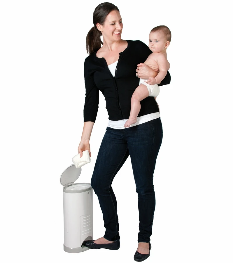 Dekor Diaper Dekor Mini Diaper Pail - White 6 Dekor Diaper Dekor Mini Diaper Pail - White - Image 4