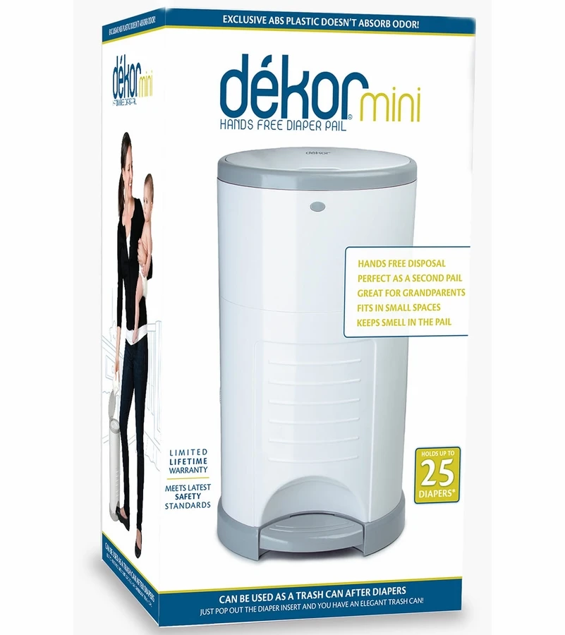 Dekor Diaper Dekor Mini Diaper Pail - White 7 Dekor Diaper Dekor Mini Diaper Pail - White - Image 5