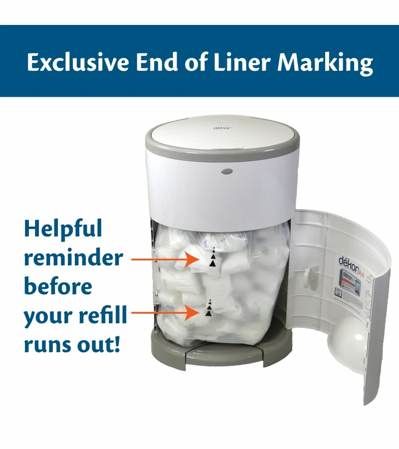 Dekor Diaper Dekor Mini Diaper Pail - White 8 Dekor Diaper Dekor Mini Diaper Pail - White - Image 6