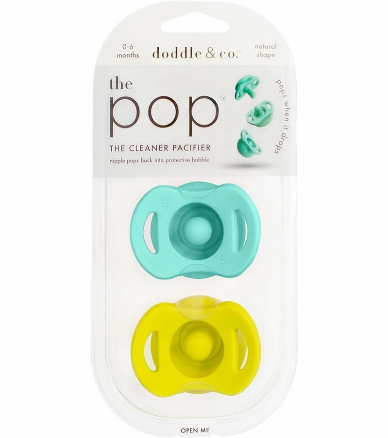 Doddle & Co. The Pop Pacifier, 2 Pack - Teal Life + Pick Up Lime 8 Doddle & Co. The Pop Pacifier, 2 Pack - Teal Life + Pick Up Lime - Image 6