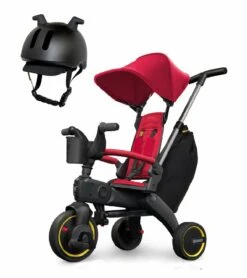 Doona Liki Trike S3 + Liki Helmet Bundle - Flame Red / Black