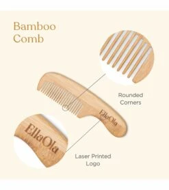 EllaOla 3-Piece Bamboo Brush & Comb Set -Little Unicorn Store ellaola 3 piece bamboo brush comb set 11