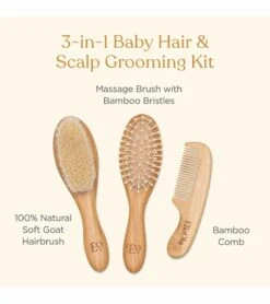 EllaOla 3-Piece Bamboo Brush & Comb Set -Little Unicorn Store ellaola 3 piece bamboo brush comb set 8