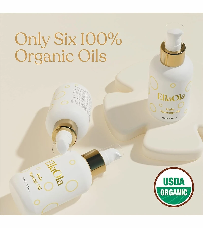 EllaOla Organic Baby Massage Oil, Fragrance Free 5 EllaOla Organic Baby Massage Oil, Fragrance Free - Image 3