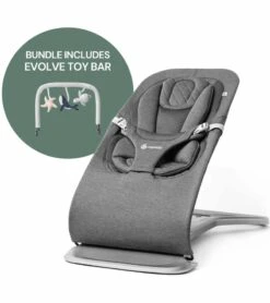 Ergobaby 3-in-1 Evolve Bouncer + Toy Bar Bundle - Charcoal Grey