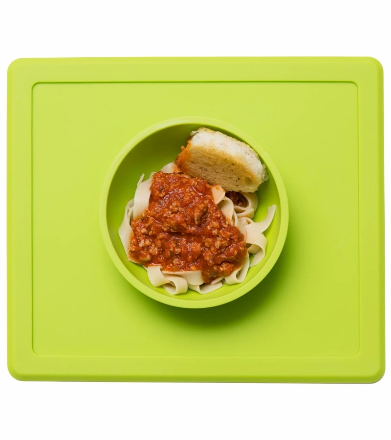 EZPZ Happy Mat Placemat & Bowl - Lime 4 EZPZ Happy Mat Placemat & Bowl - Lime - Image 2