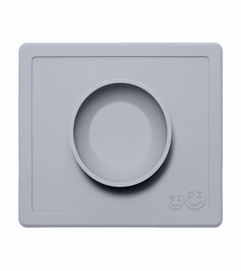 EZPZ Happy Mat Placemat & Bowl - Pewter 3 EZPZ Happy Mat Placemat & Bowl - Pewter