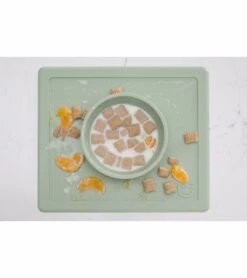 EZPZ Happy Mat Placemat & Bowl - Sage 9 EZPZ Happy Mat Placemat & Bowl - Sage -Little Unicorn Store ezpz happy mat placemat bowl sage 161