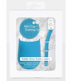 EZPZ Mini Cup Training Cup + Straw Training System - Blue -Little Unicorn Store ezpz mini cup training cup straw training system blue 39