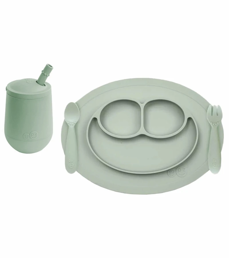 EZPZ Mini Feeding Set - Sage 2 EZPZ Mini Feeding Set - Sage