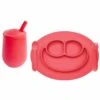EZPZ Toddler Bundle - Mini Feeding Set + Mini Cup And Straw Training System - Coral -Little Unicorn Store ezpz toddler bundle mini feeding set mini cup and straw training system coral 7