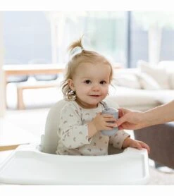 EZPZ Toddler Bundle - Mini Feeding Set + Mini Cup And Straw Training System - Pewter -Little Unicorn Store ezpz toddler bundle mini feeding set mini cup and straw training system pewter 10