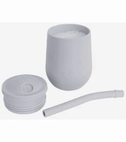 EZPZ Toddler Bundle - Mini Feeding Set + Mini Cup And Straw Training System - Pewter -Little Unicorn Store ezpz toddler bundle mini feeding set mini cup and straw training system pewter 9