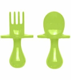 Grabease First Self Feeding Utensil Set - Green