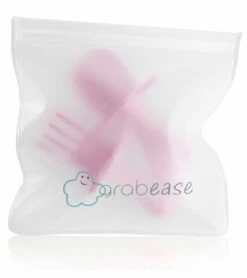 Grabease First Self Feeding Utensil Set - Pink -Little Unicorn Store grabease first self feeding utensil set pink 148