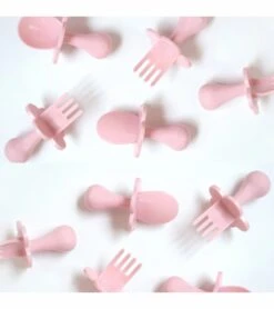 Grabease First Self Feeding Utensil Set - Pink -Little Unicorn Store grabease first self feeding utensil set pink 151