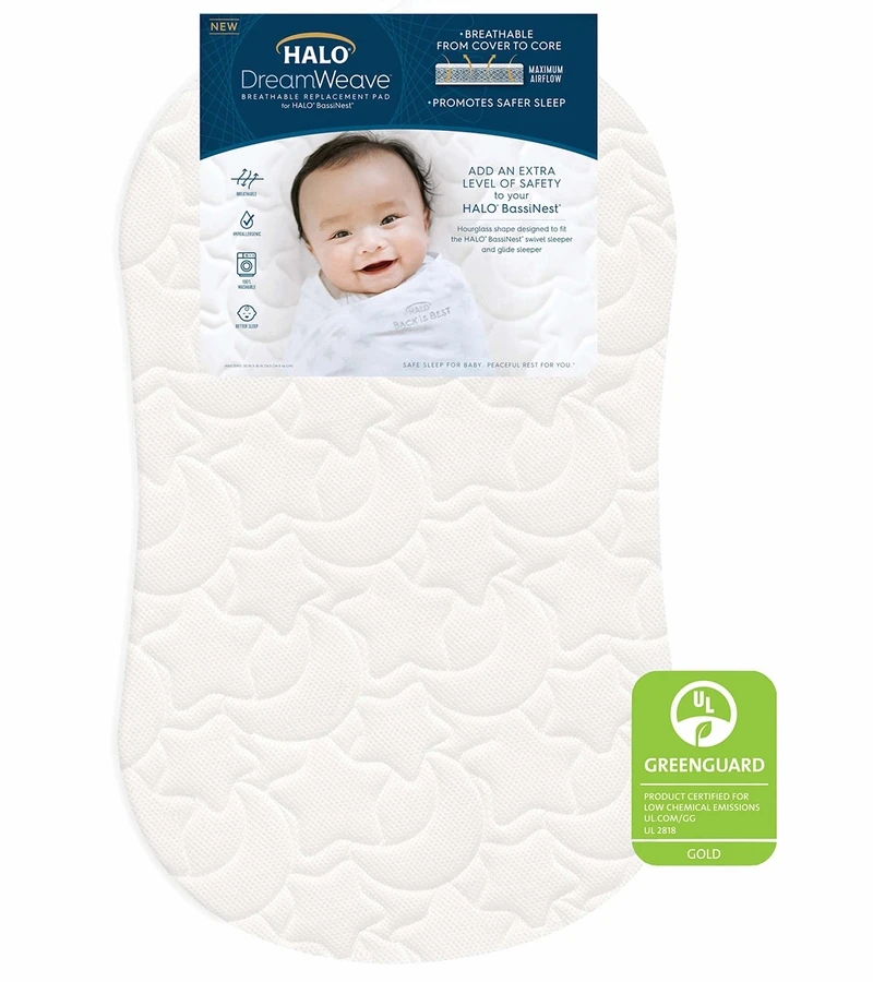 HALO Dreamweave Breathable BassiNest Replacement Pad 3 HALO Dreamweave Breathable BassiNest Replacement Pad