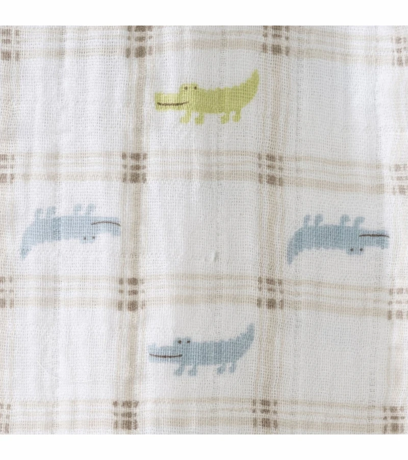 HALO SleepSack Swaddle, Muslin, Gator Plaid, Newborn 6 HALO SleepSack Swaddle, Muslin, Gator Plaid, Newborn - Image 4