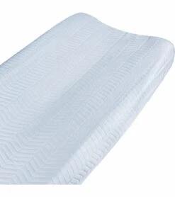 Hello Spud Organic Cotton Changing Pad Cover - Blue Chevron