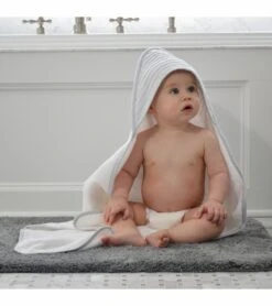 Hello Spud Organic Cotton Hooded Towel And Washcloth Set - Pintuck Gray -Little Unicorn Store hello spud organic cotton hooded towel and washcloth set pintuck gray 104