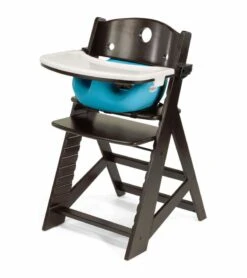 Keekaroo Height Right High Chair & Infant Insert - Espresso/Aqua