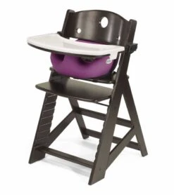 Keekaroo Height Right High Chair & Infant Insert - Espresso / Raspberry