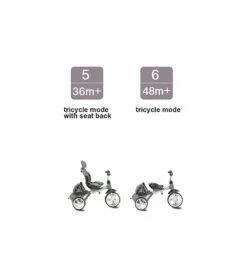 Kettler Kiddi-O 6-in-1 Multi-Trike - Gray -Little Unicorn Store kettler kiddi o 6 in 1 multi trike gray 138