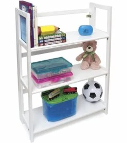 Lipper International Kids 3-Shelf Folding Bookcase - White -Little Unicorn Store lipper international kids 3 shelf folding bookcase white 125