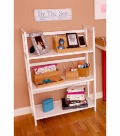 Lipper International Kids 3-Shelf Folding Bookcase - White -Little Unicorn Store lipper international kids 3 shelf folding bookcase white 128