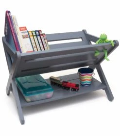 Lipper International Kids' Book Caddy With Shelf - Grey -Little Unicorn Store lipper international kids book caddy with shelf grey 87