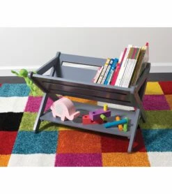Lipper International Kids' Book Caddy With Shelf - Grey -Little Unicorn Store lipper international kids book caddy with shelf grey 88