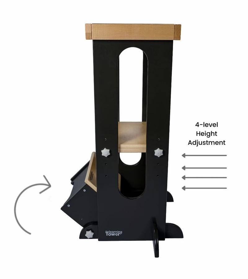Little Partners Explore N Store Learning Tower - Charcoal / Natural Platform 5 Little Partners Explore N Store Learning Tower - Charcoal / Natural Platform - Image 3