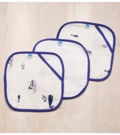 Little Unicorn 3 Pack Cotton Washcloth Set - Nautical Harbor -Little Unicorn Store little unicorn 3 pack cotton washcloth set nautical harbor 140