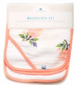 Little Unicorn 3 Pack Cotton Washcloth Set - Watercolor Rose -Little Unicorn Store little unicorn 3 pack cotton washcloth set watercolor rose 143