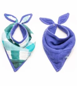 Little Unicorn Cotton Bandana Bib 2-Pack - Jack Plaid