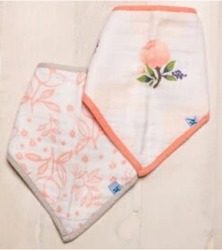 Little Unicorn Cotton Bandana Bib 2-Pack - Watercolor Rose -Little Unicorn Store little unicorn cotton bandana bib 2 pack watercolor rose 129