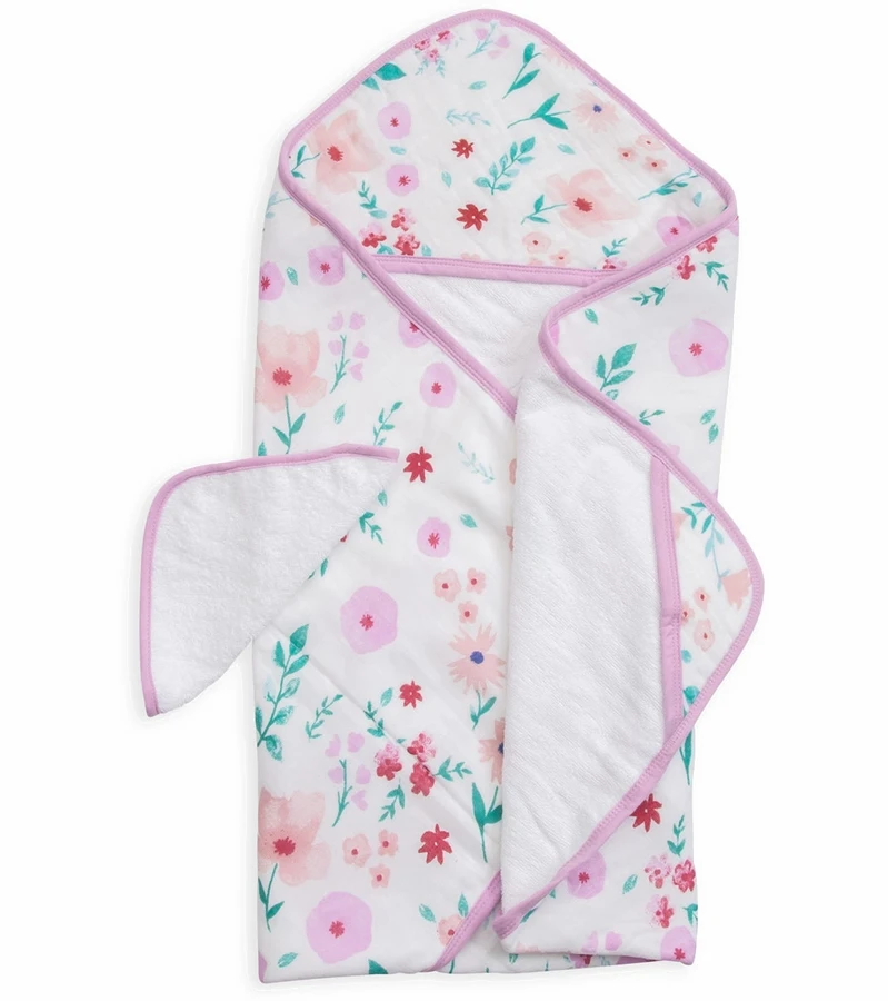 Little Unicorn Cotton Hooded Towel & Washcloth - Morning Glory 3 Little Unicorn Cotton Hooded Towel & Washcloth - Morning Glory