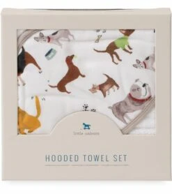 Little Unicorn Cotton Hooded Towel & Washcloth - Woof -Little Unicorn Store little unicorn cotton hooded towel washcloth woof 32