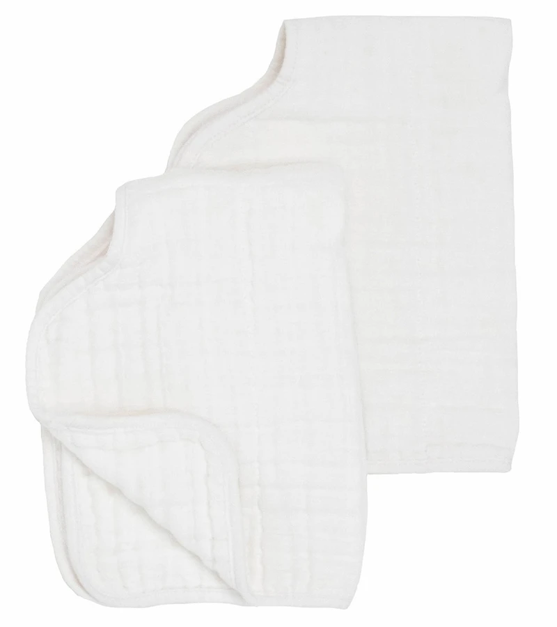 Little Unicorn Cotton Muslin Burp Cloth 2 Pack - White 3 Little Unicorn Cotton Muslin Burp Cloth 2 Pack - White