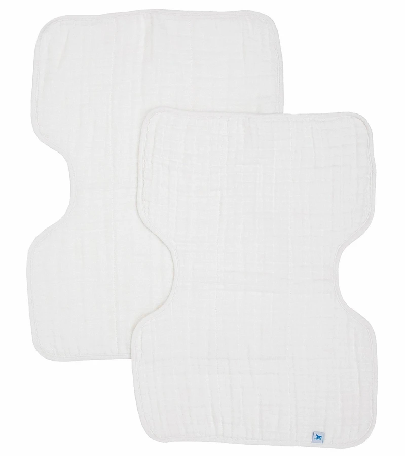 Little Unicorn Cotton Muslin Burp Cloth 2 Pack - White 4 Little Unicorn Cotton Muslin Burp Cloth 2 Pack - White - Image 2