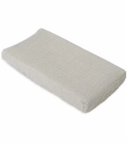 Little Unicorn Cotton Muslin Changing Pad Cover - Grey Stripe